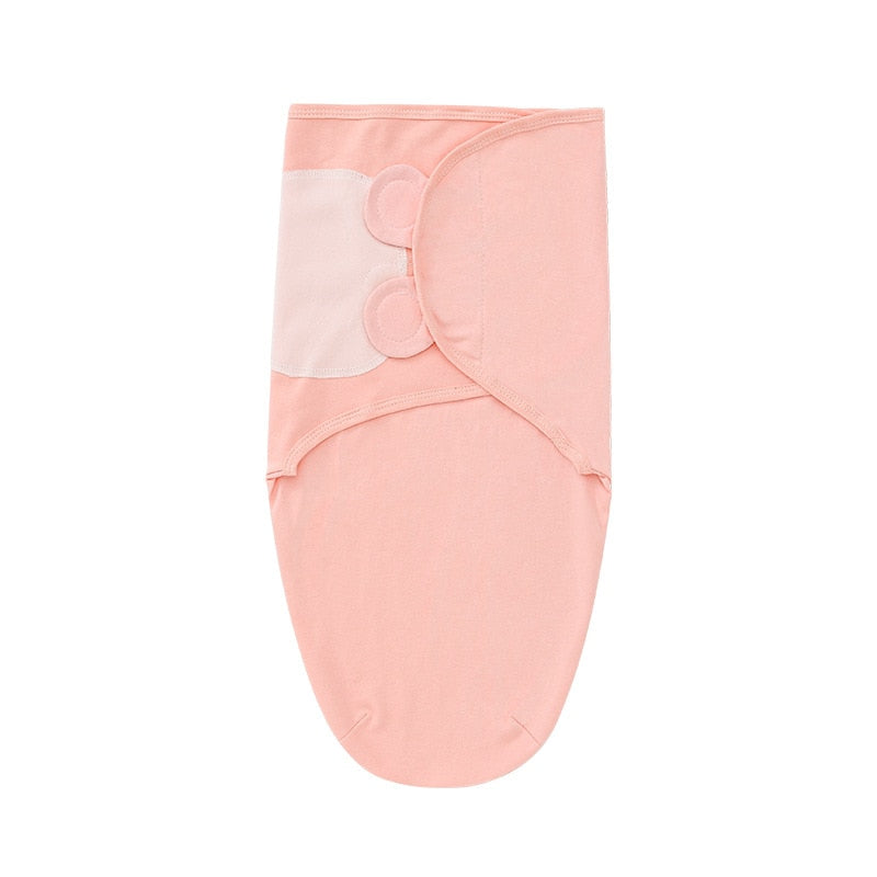 Cotton Baby Swaddle Wrap with Hat - Pink