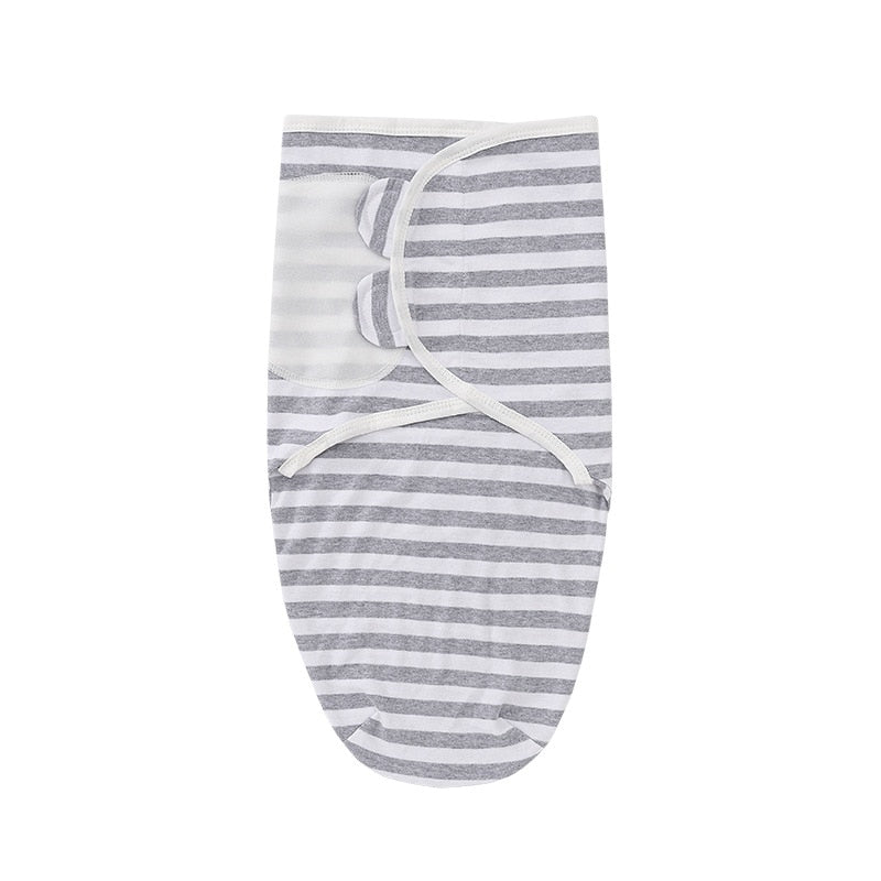 Cotton Baby Swaddle Wrap with Hat - Stripes