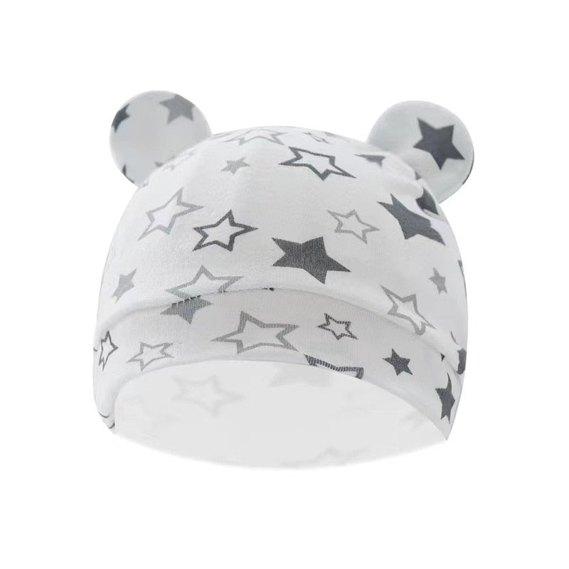 Cotton Baby Swaddle Wrap with Hat - Stars