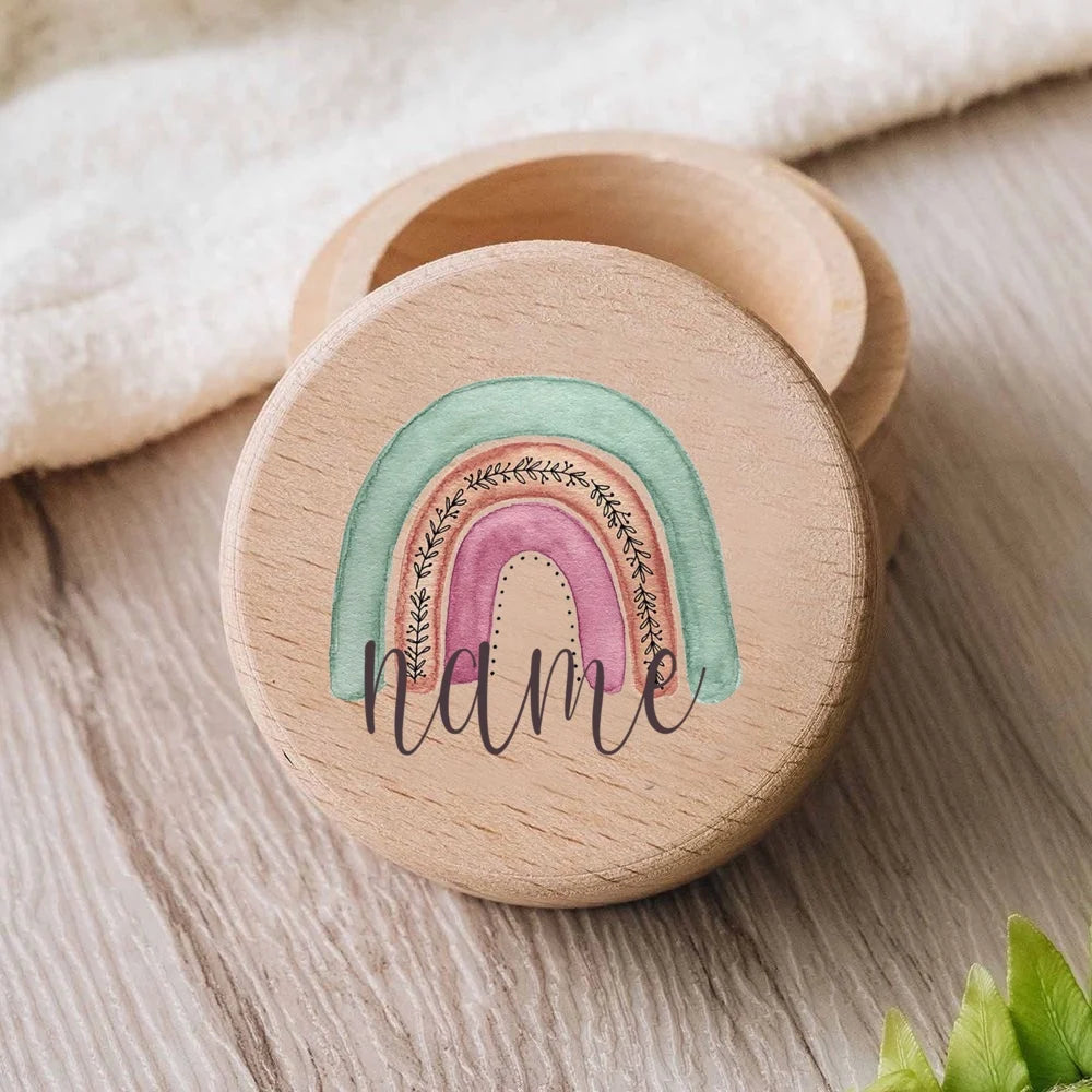 Personalized Rainbow Baby Keepsake Tooth Box