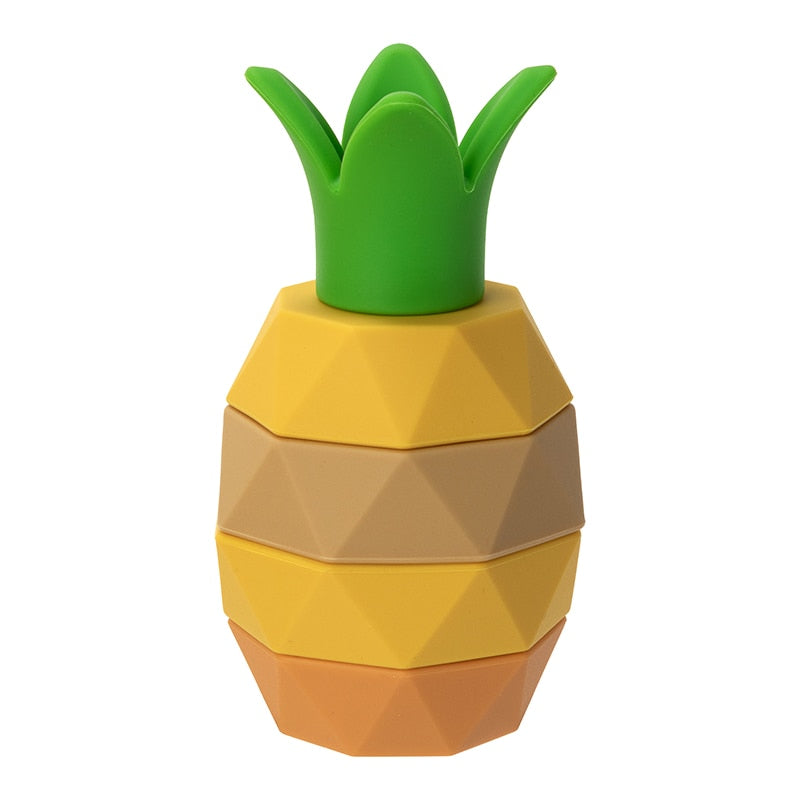 Montessori Building Silicone Stacking Blocks - Pineapple