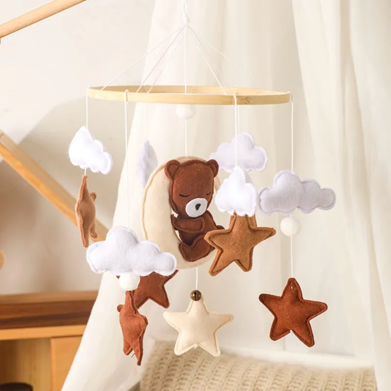 Felt Nursery Crib Mobile - Dreamy Bear