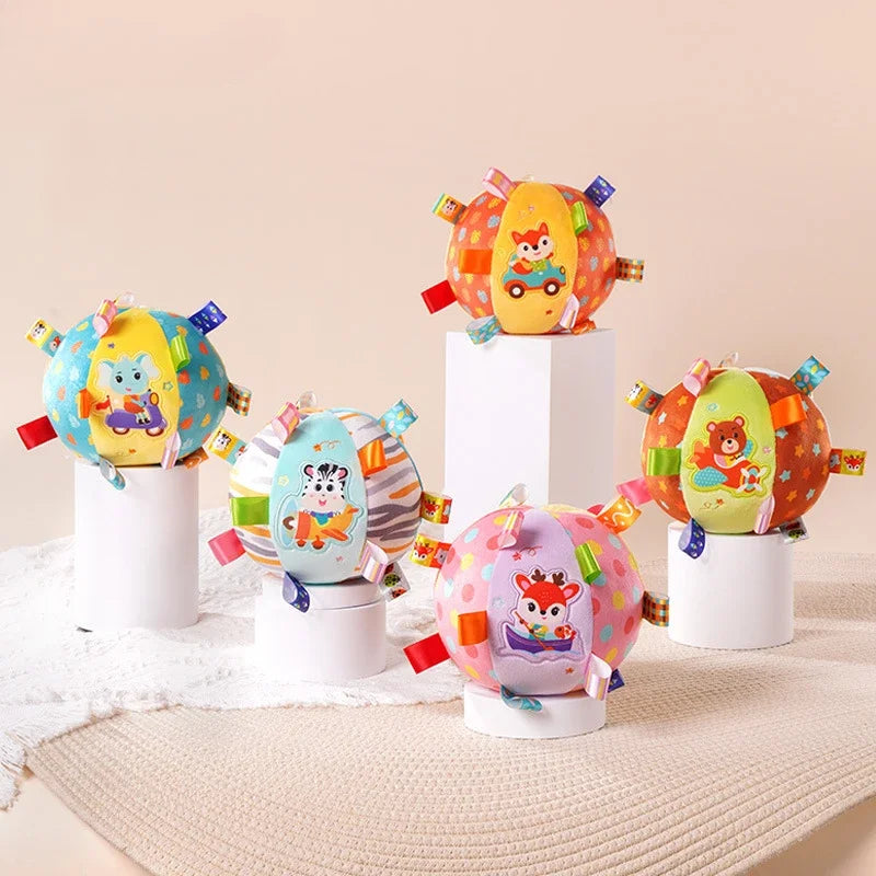 Soft Plush Animal Ball Rattle – Baby Sensory Toy