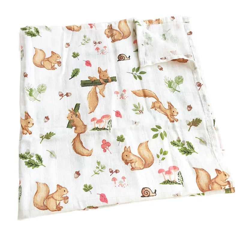 Soft Cotton Baby Blanket – Muslin Swaddle Wrap & Burp Cloth for Newborns