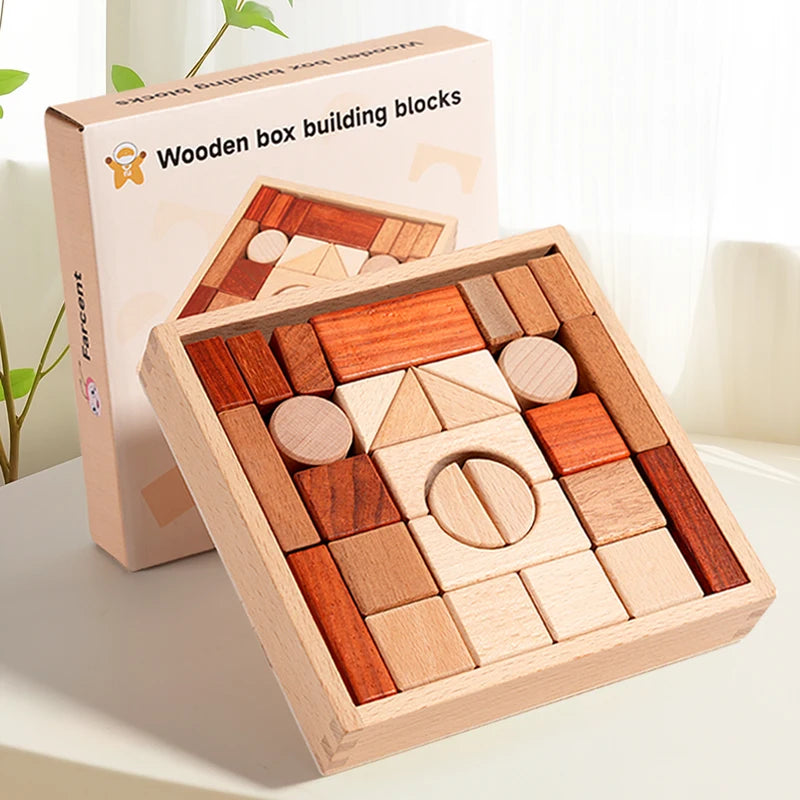 Montessori Wooden 29-Piece Building Block Set