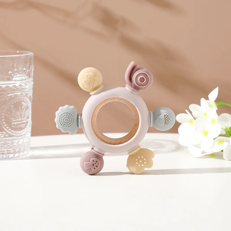 Silicone & Wooden Baby Teethers