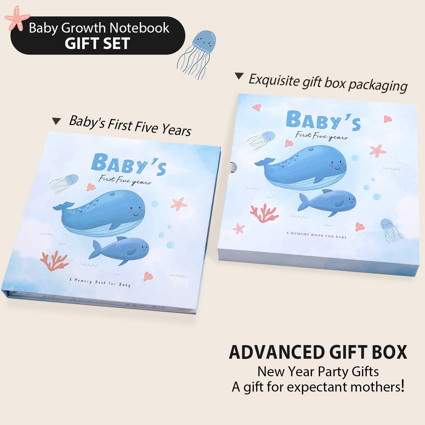 Baby Memory Book & Scrapbook Journal with Keepsake Sleeve | Birth to 5 Years