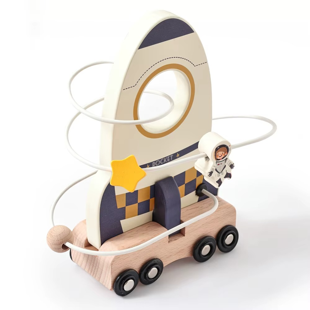 Space Rocket Maze & Space Station Shape Sorter with Magnetic Transporter