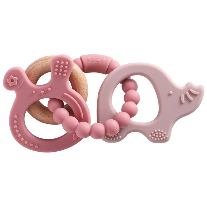 Silicone & Wooden Baby Teethers