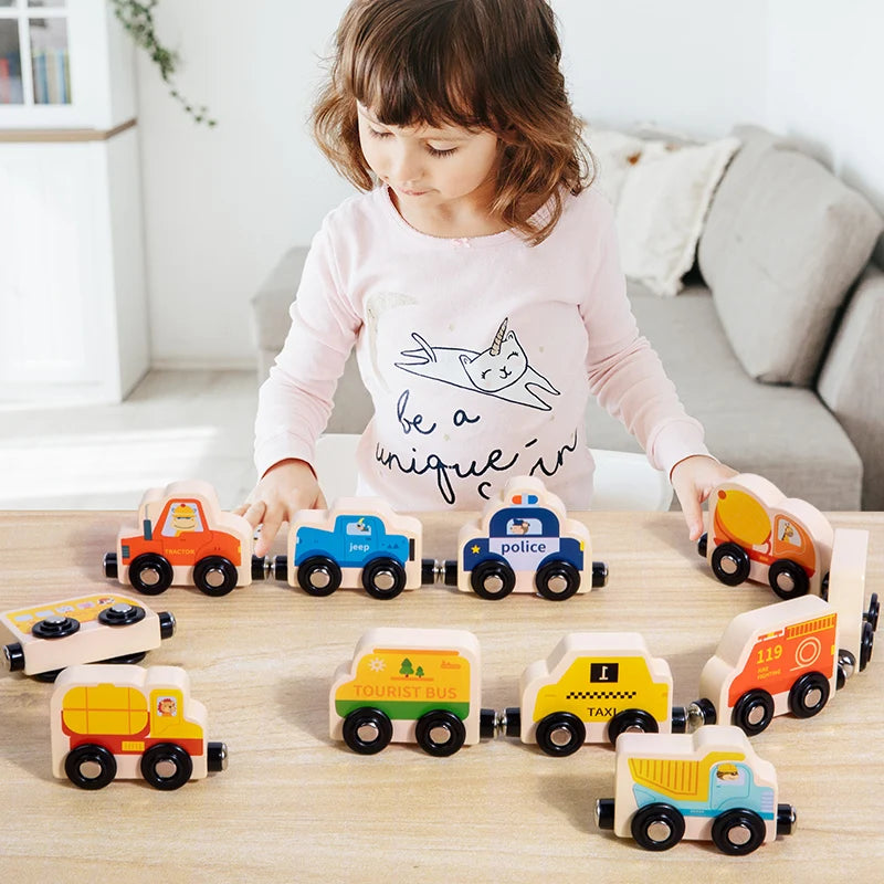 Montessori Wooden Magnetic Train Set - Numbers