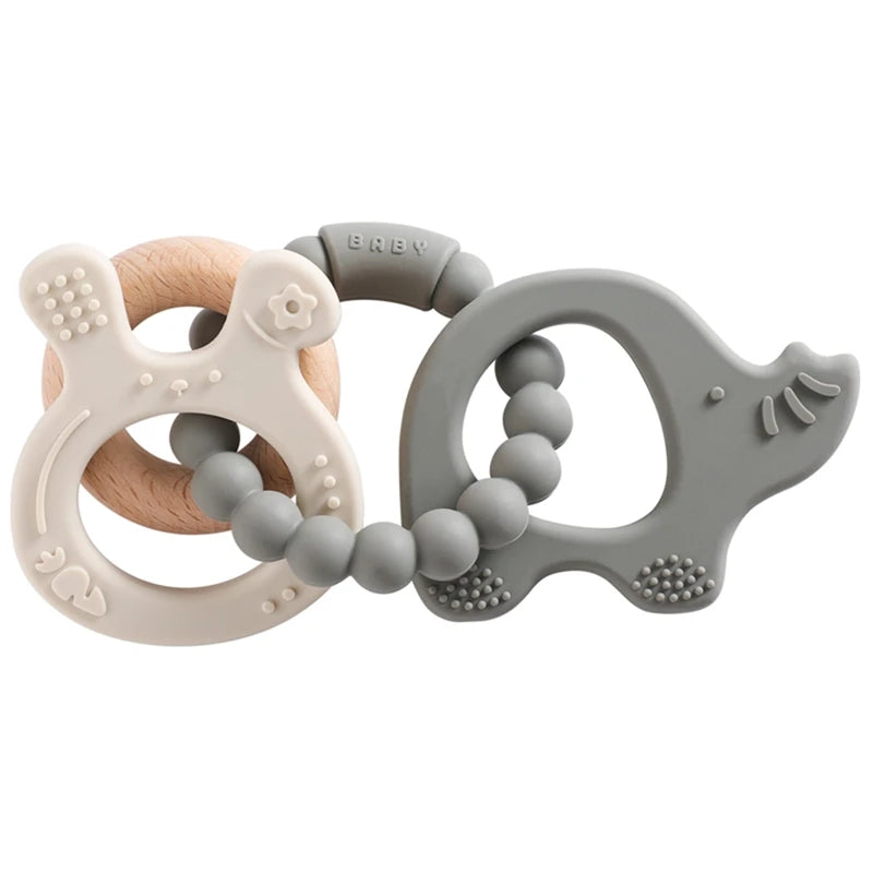 Silicone & Wooden Baby Teethers