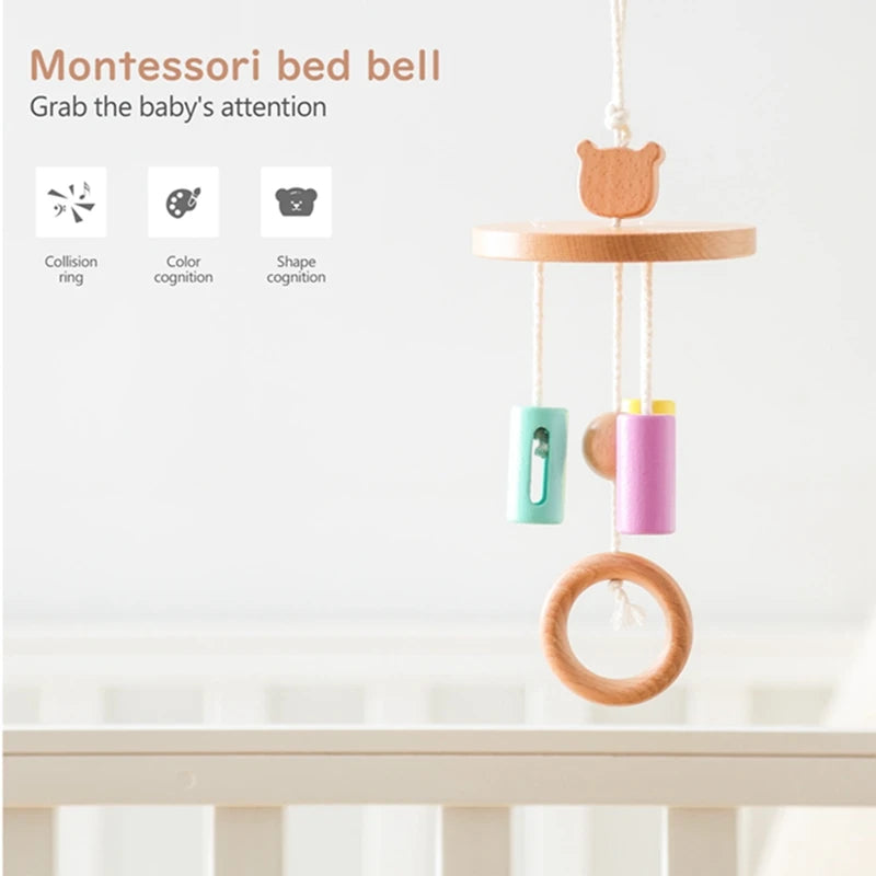 Baby Wooden Montessori Crib Mobile – Colorful Visual Sensory