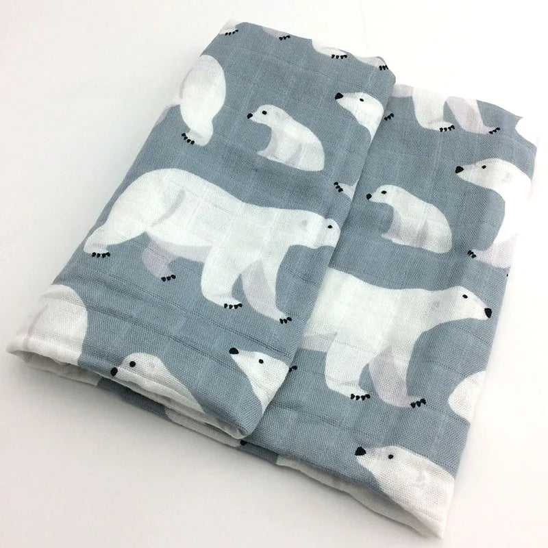 Soft Cotton Baby Blanket – Muslin Swaddle Wrap & Burp Cloth for Newborns