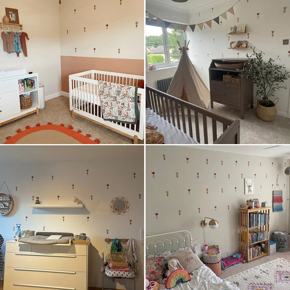 Nursery Wall Stickers Removable Vinyl Decals - Boho Flowers