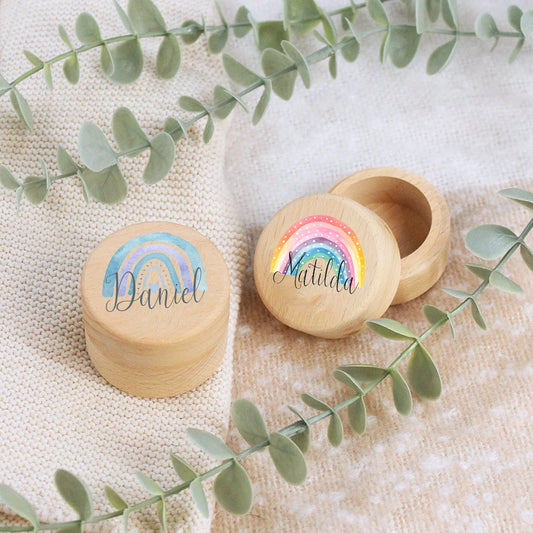 Personalized Rainbow Baby Keepsake Tooth Box