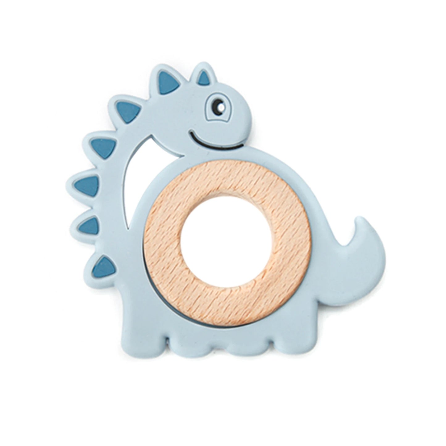 Silicone & Wood Baby Teether – BPA-Free Chewing Ring