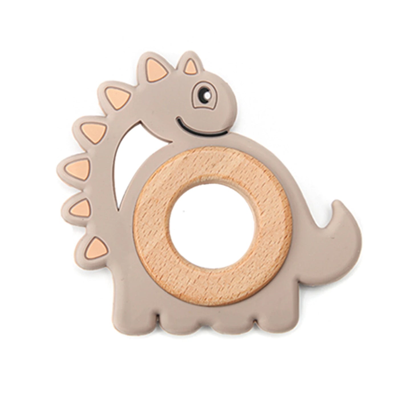Silicone & Wood Baby Teether – BPA-Free Chewing Ring
