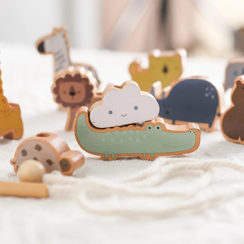 Wooden Animal Stringing & Threading Beads