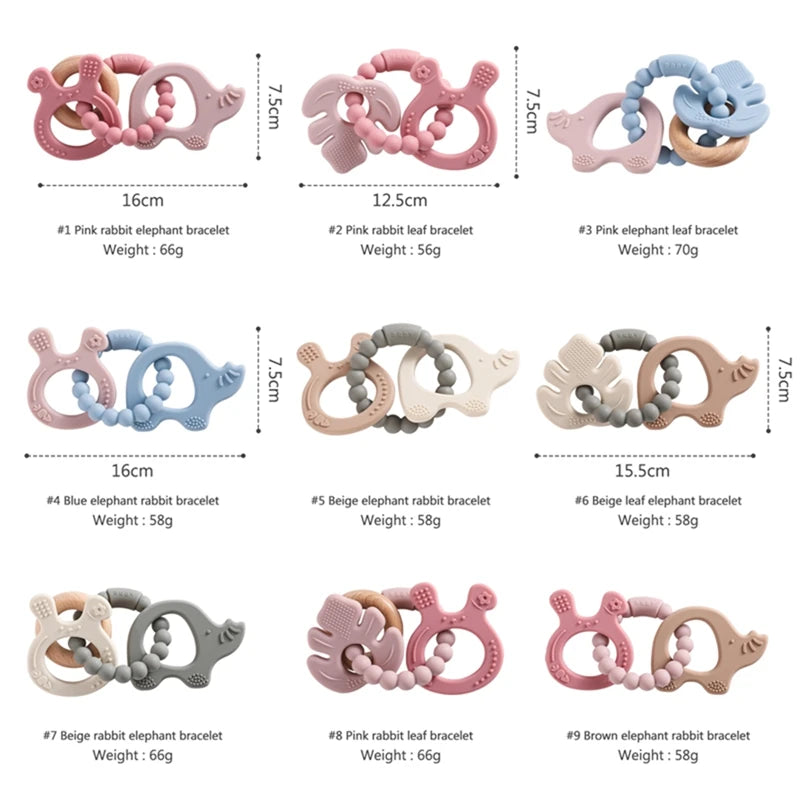 Silicone & Wooden Baby Teethers