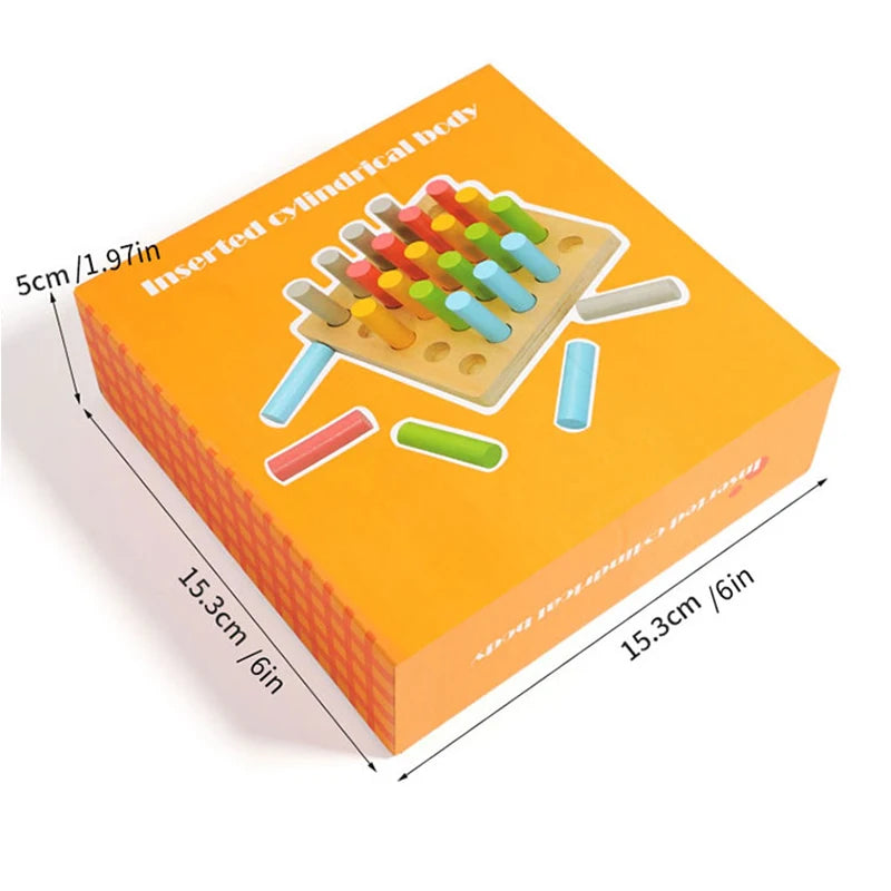 Montessori Wooden Colorful Plugboard