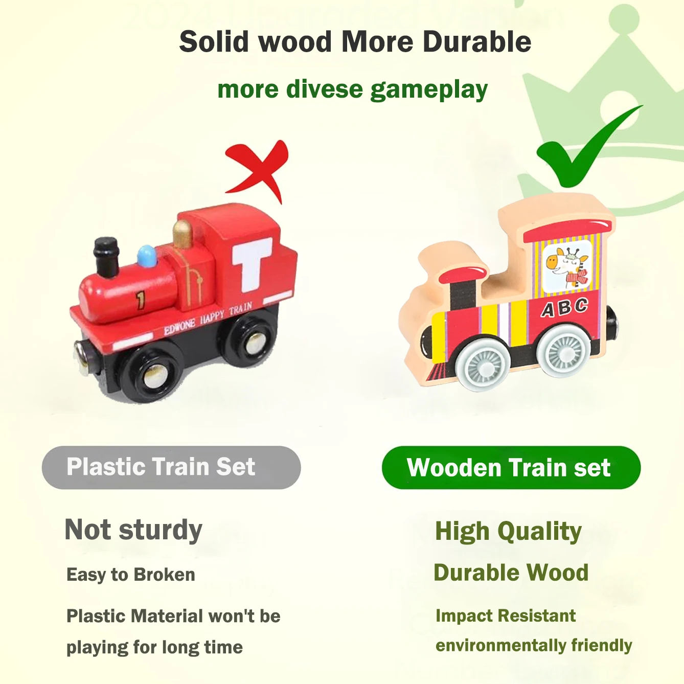 Montessori Wooden Magnetic Train Set - Animals