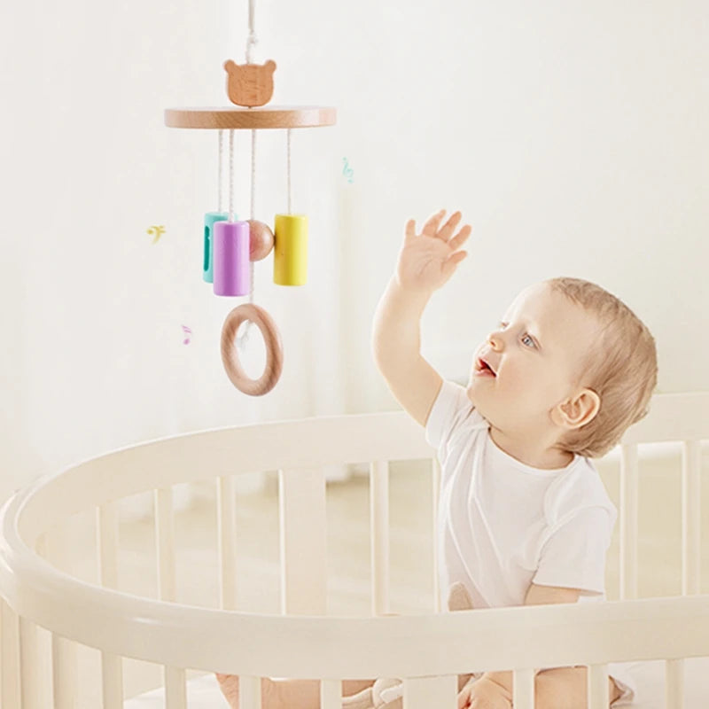 Baby Wooden Montessori Crib Mobile – Colorful Visual Sensory