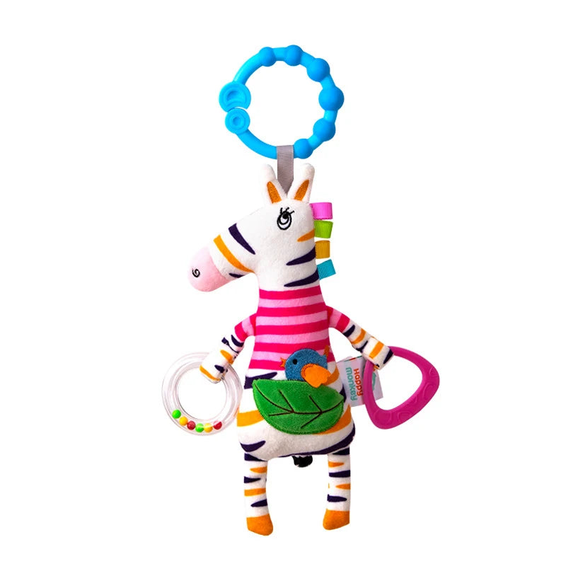 Soft Animal Stroller Toy - Infant Crib & Car Seat Rattle