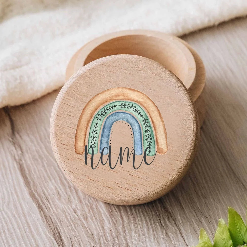 Personalized Rainbow Baby Keepsake Tooth Box