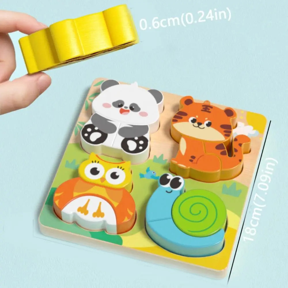Montessori Wooden 4-in-1 Animal Face Puzzle – Logical Thinking & Shape Matching Game