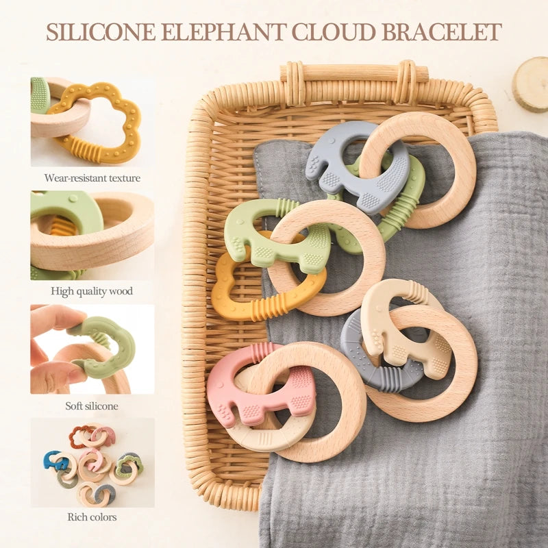 Silicone & Wooden Baby Teethers
