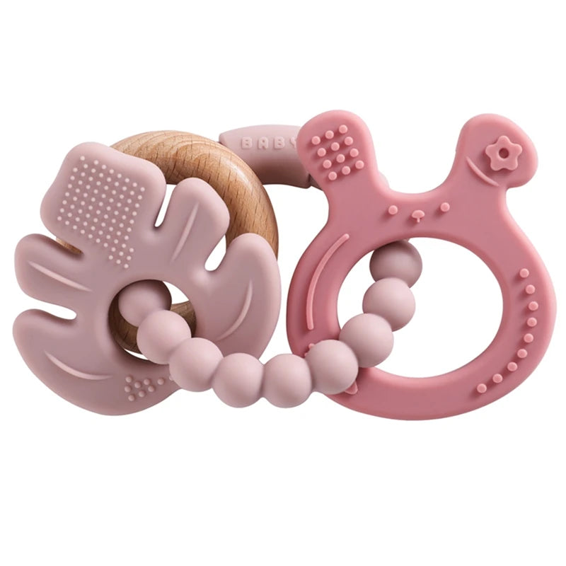 Silicone & Wooden Baby Teethers