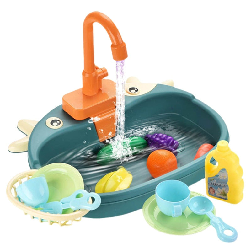 Kids Kitchen Sink Pretend Playset