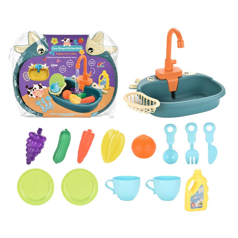 Kids Kitchen Sink Pretend Playset