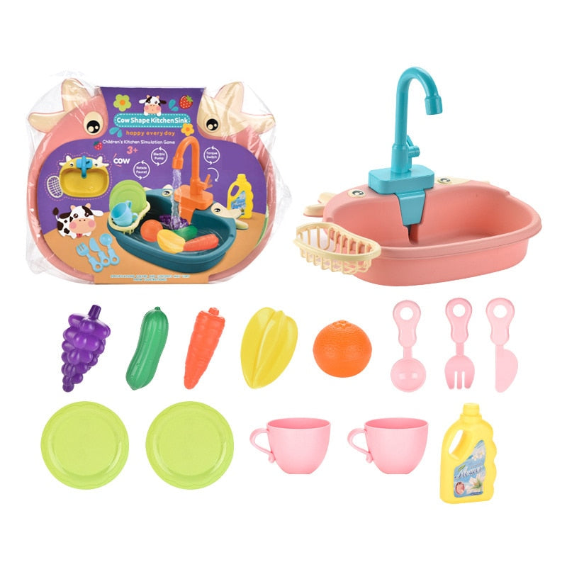 Kids Kitchen Sink Pretend Playset