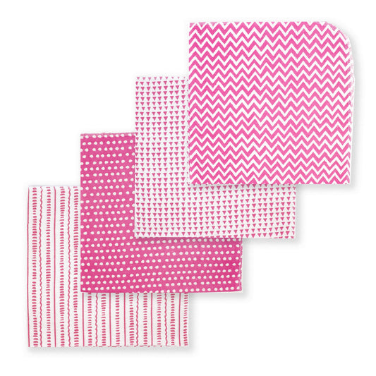 Flannel Baby Receiving Blanket - Pink Doodle