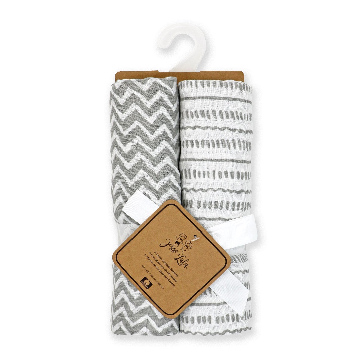 Muslin Swaddling Blanket - Grey Doodle