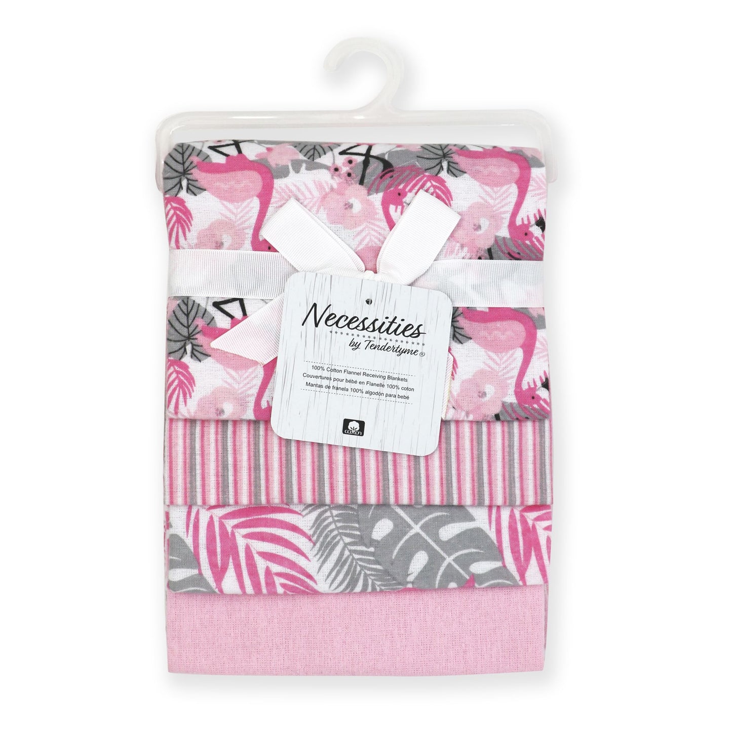 Flannel Baby Receiving Blanket - Flamingo