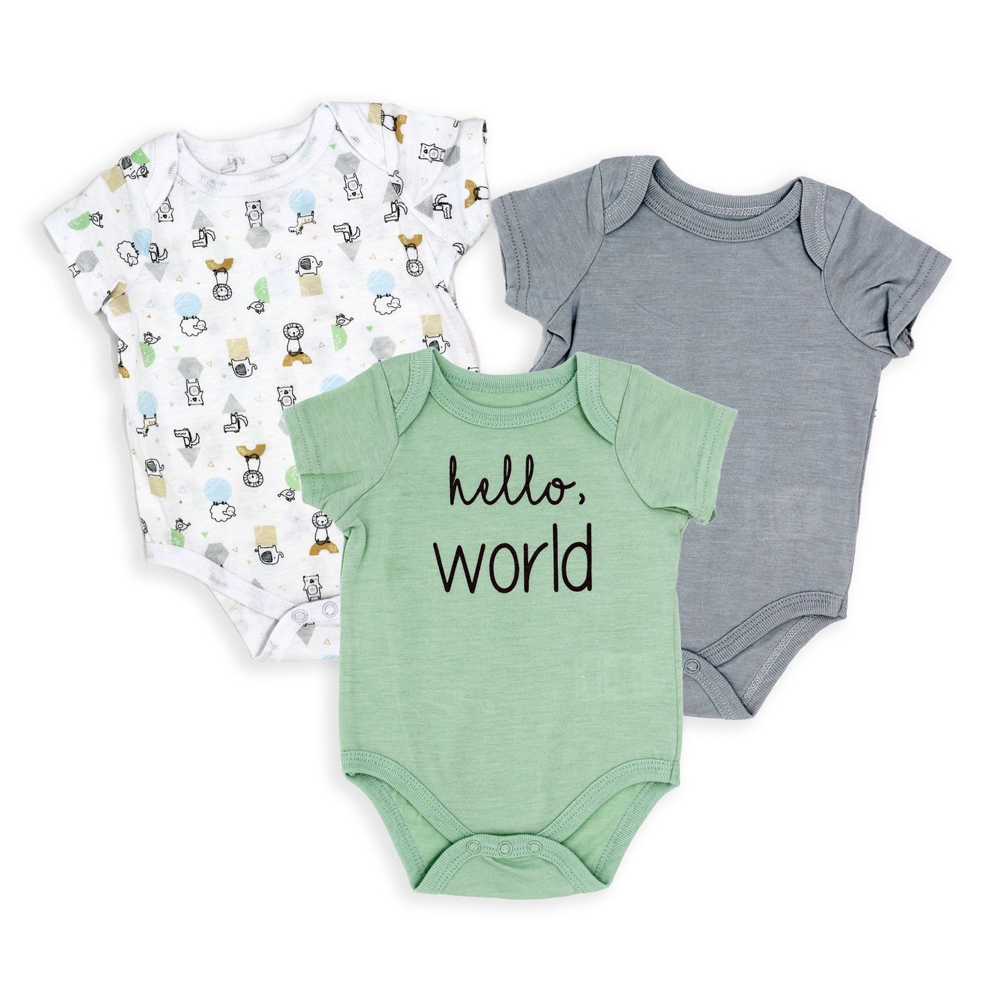 Baby Boy's Bodysuit Set - Hello World