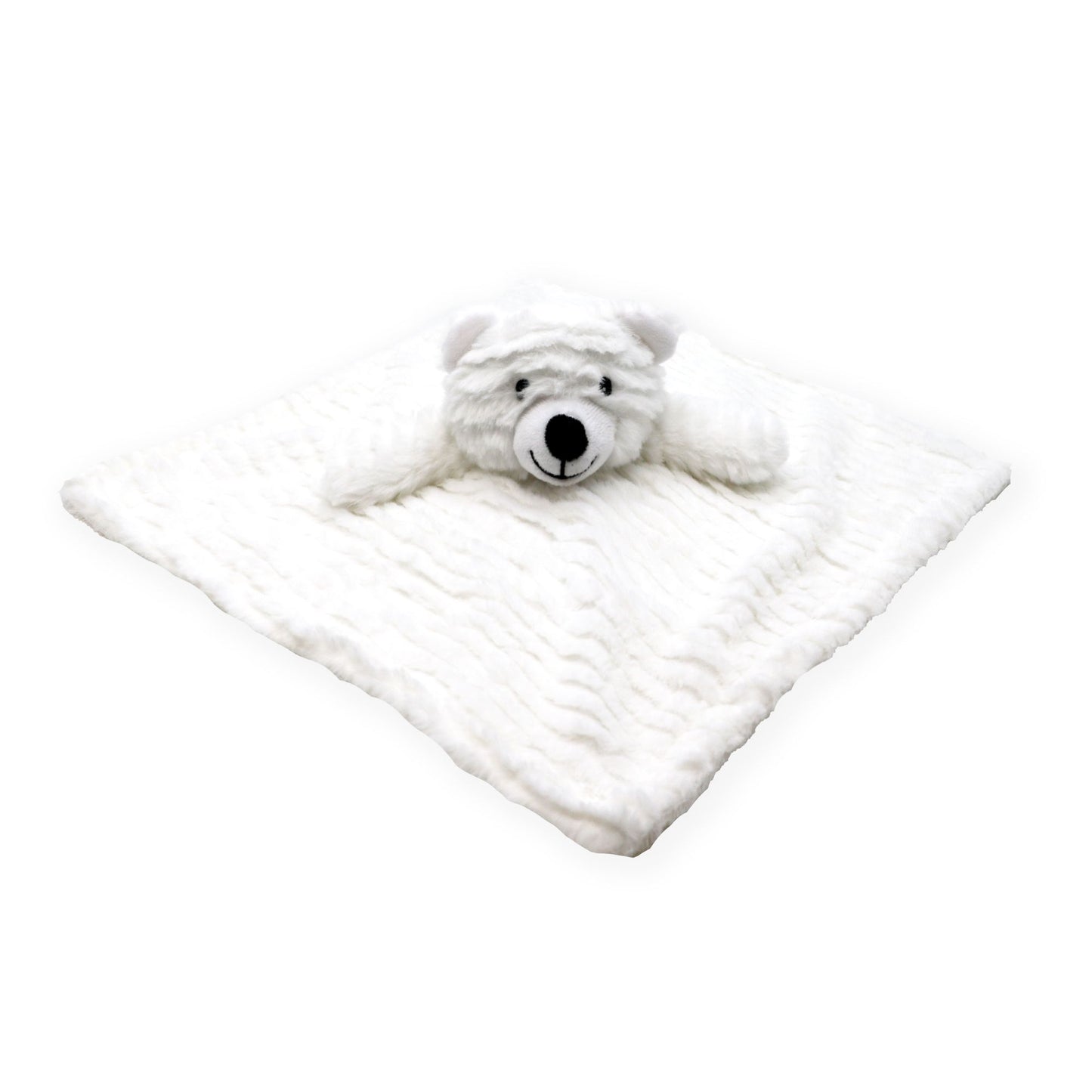 Ridged Plush NuNu Security Blanket - White Bear