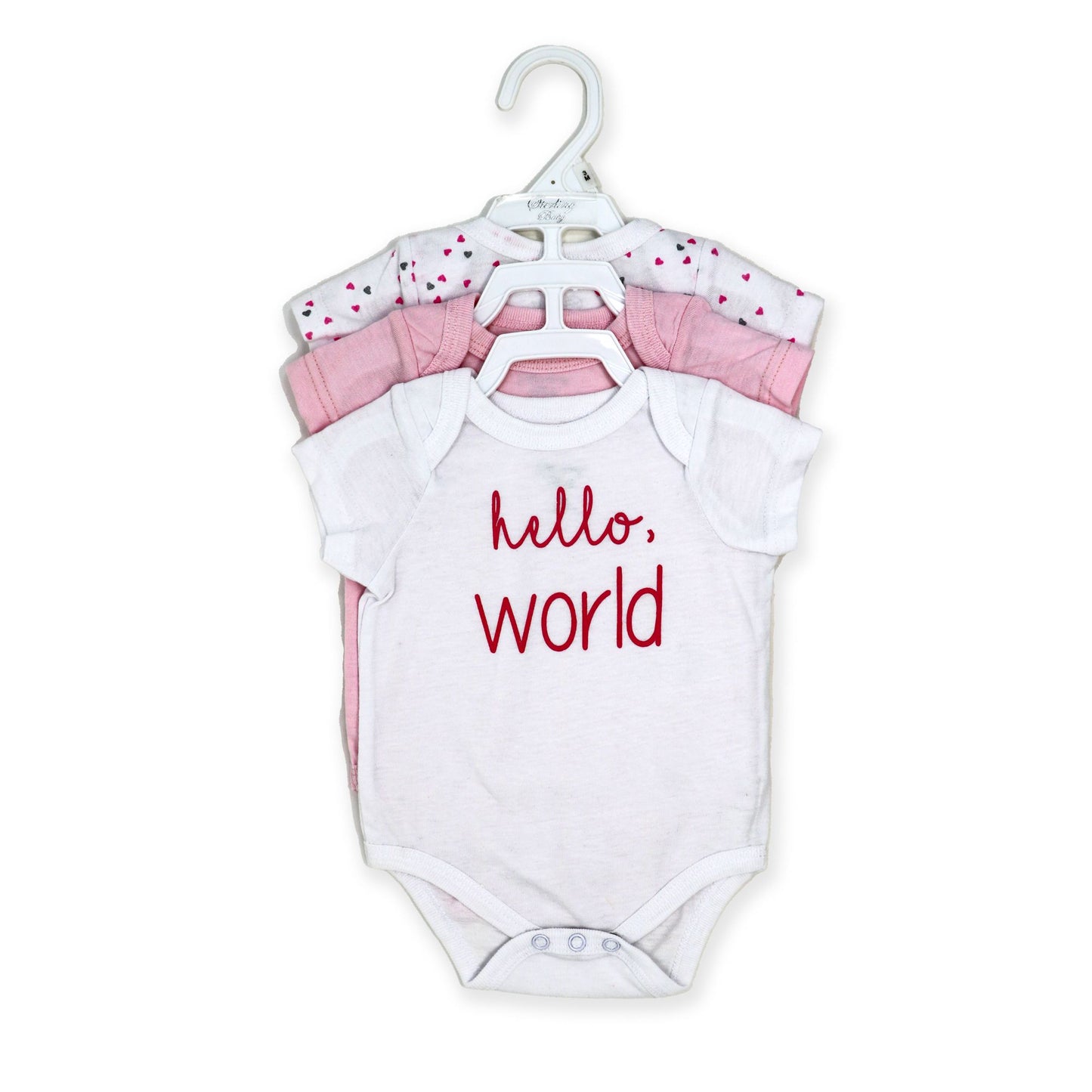 Baby Girl's Bodysuit Set - Hello World