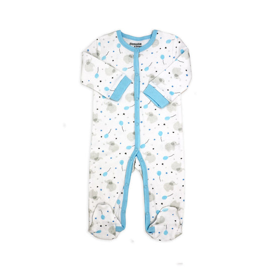 Baby's Elephant Coverall Bodysuit - Blue