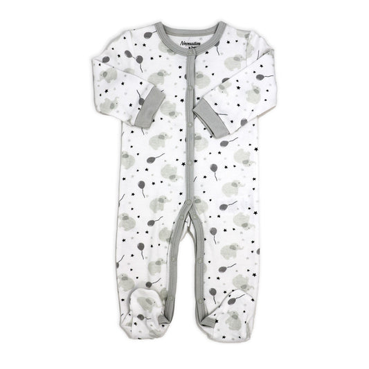 Baby's Elephant Coverall Bodysuit - Grey