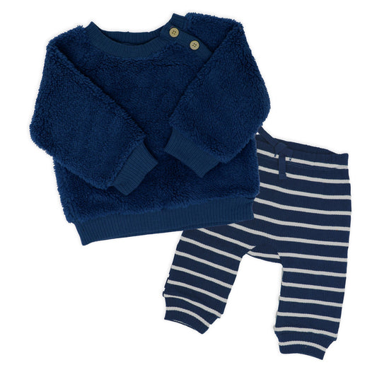 Baby Boy's Sherpa Jogger Set - Blue