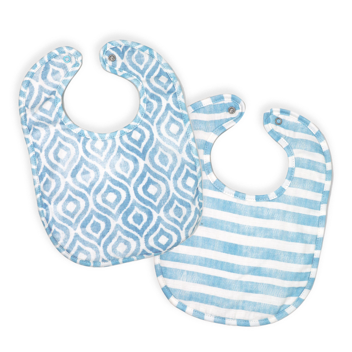 Muslin Bib Set - Watercolour Blue