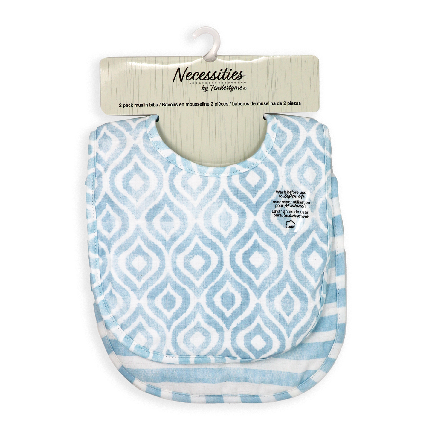 Muslin Bib Set - Watercolour Blue