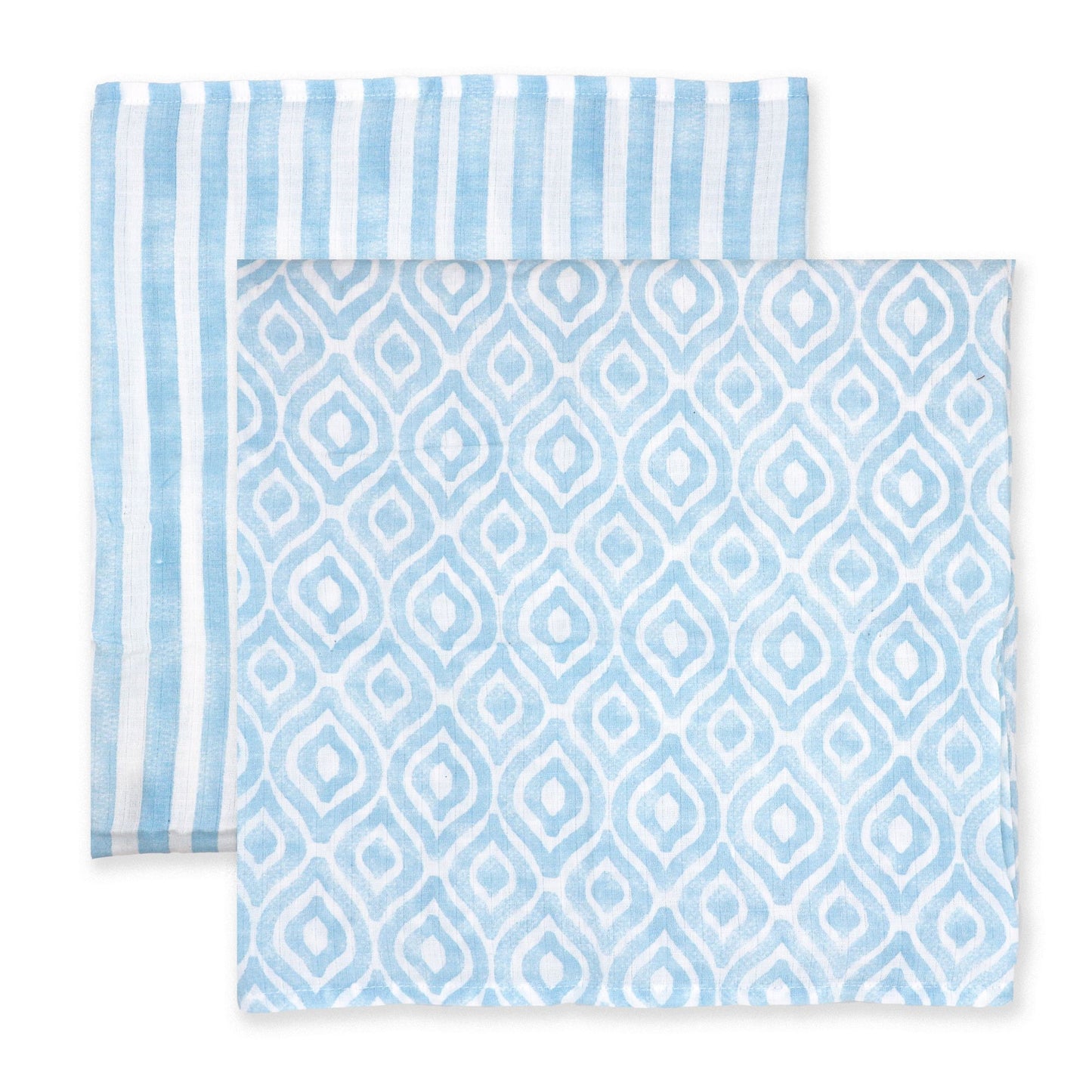 Muslin Swaddling Blanket - Blue Watercolour