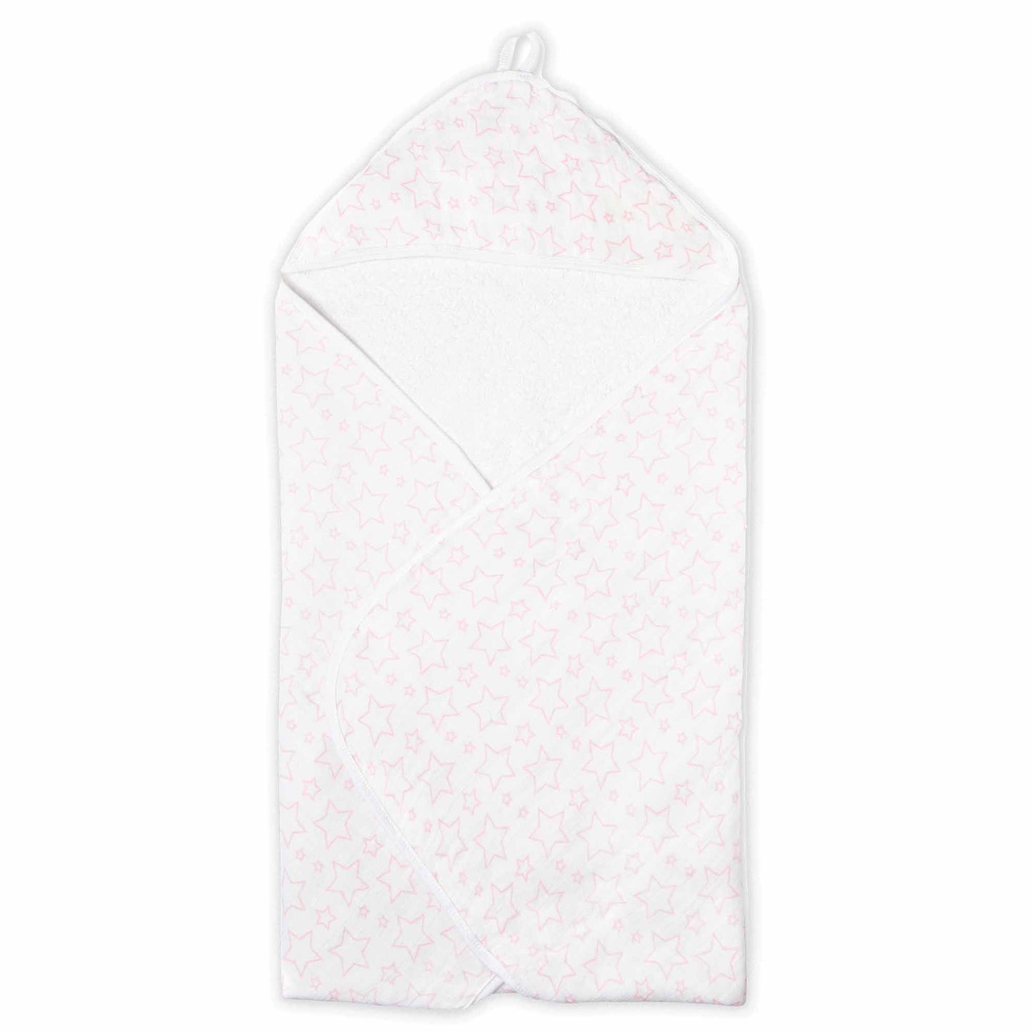 Baby's Hooded Towel - Pink Star