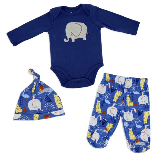 Baby Boy's Jogger Set with Hat - Elephant