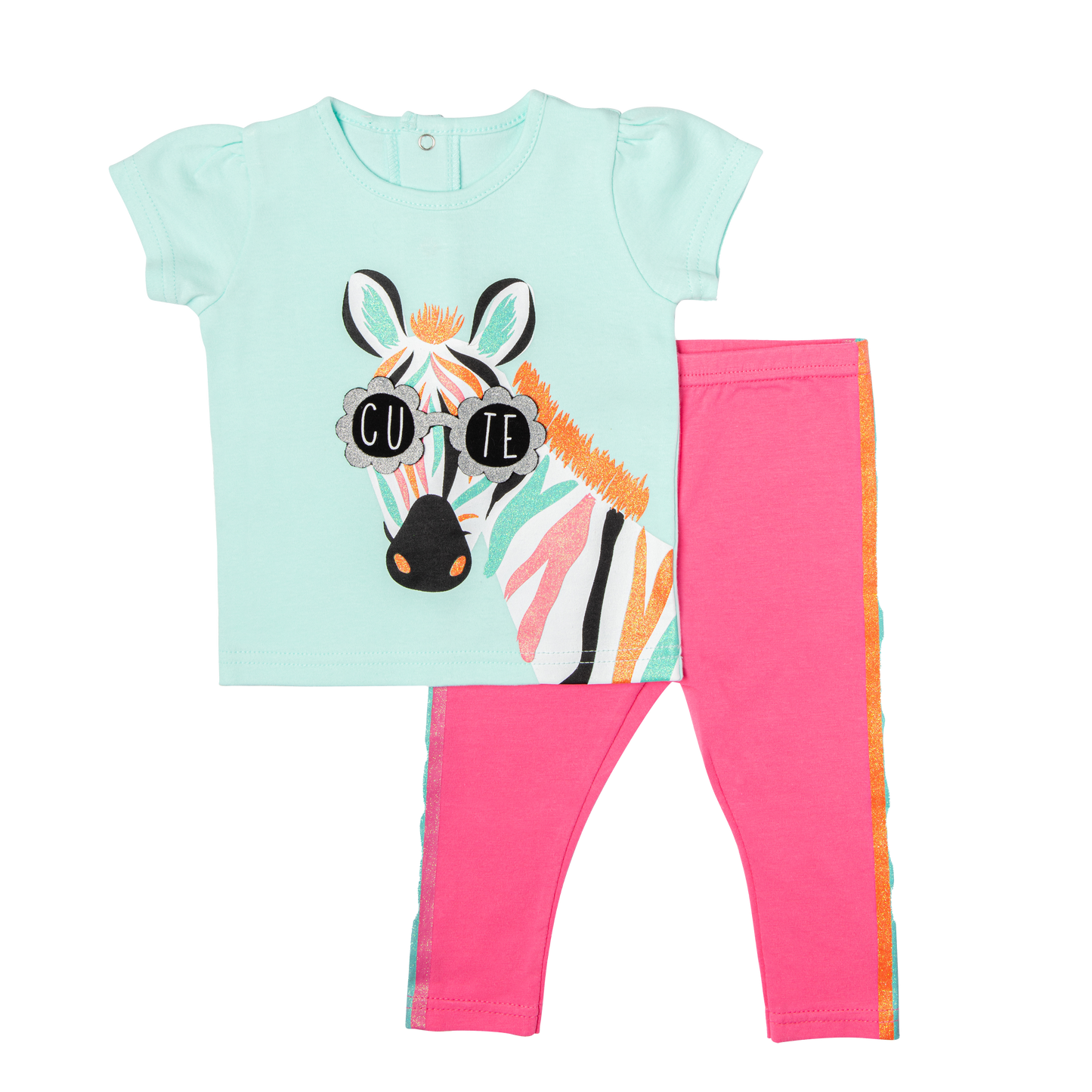 Baby Girl's T-Shirt & Leggings Set - Zebra