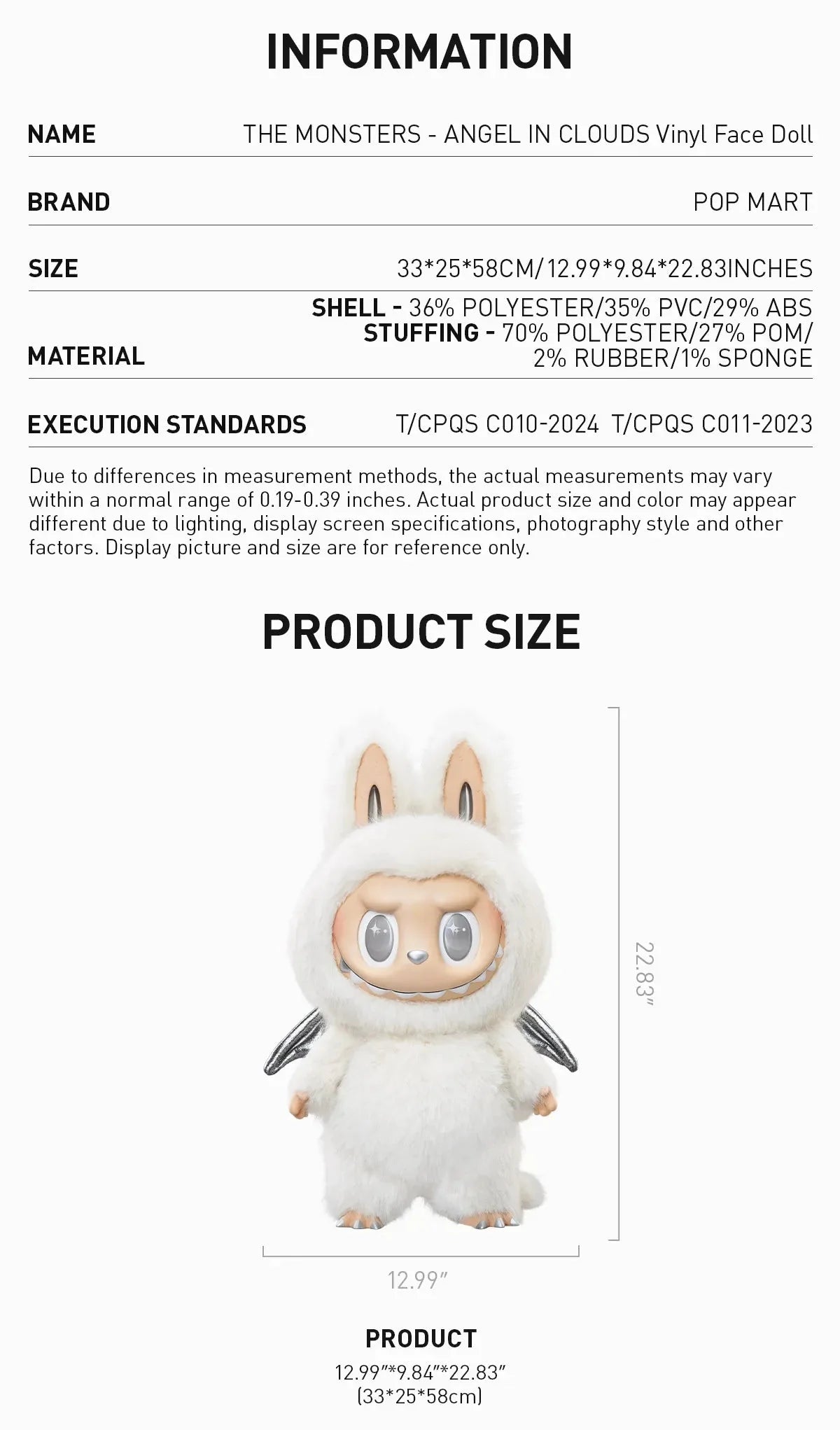 THE MONSTERS - ANGEL IN CLOUDS Vinyl Face Doll